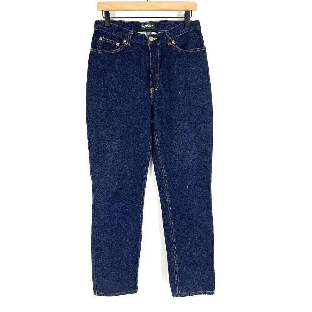 Ralph Lauren Jeans Co Jeans Size 8 Womens Dark Indigo Wash Straight Chore VTG